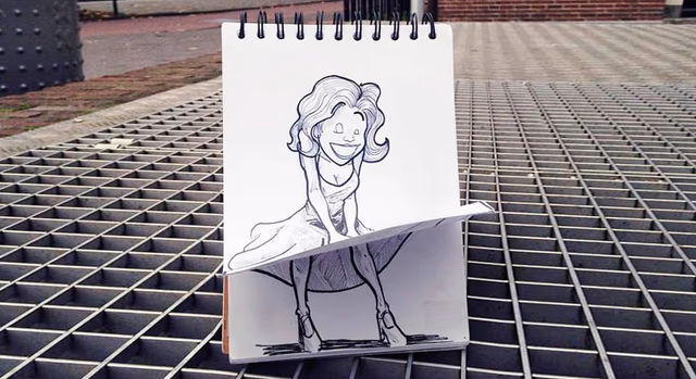 Ilustración de Troqman integrando un dibujo en un entorno real