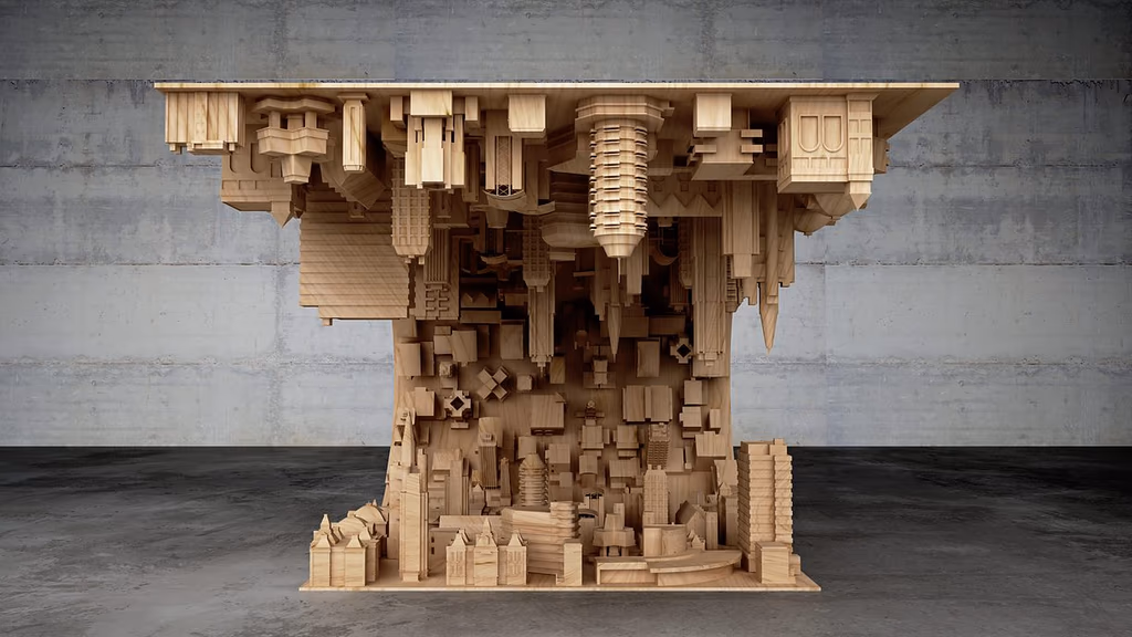 Mesa de centro Wave City de Stelios Mousarris, inspirada en la película Origen
