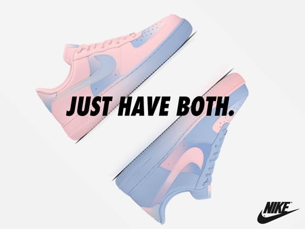 Zapatillas Nike Air Force One en colores Rose Quartz y Serenity de Pantone