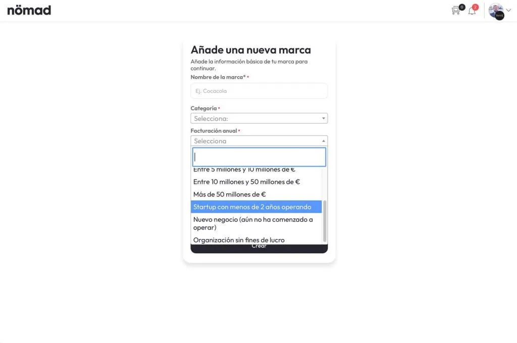 Pantallazo de la aplicación